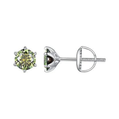 Moissanite stud earring in 925 sterling silver, 1.00 carat, 7.0mm, screwback for women on Tampa Home & Garden Store