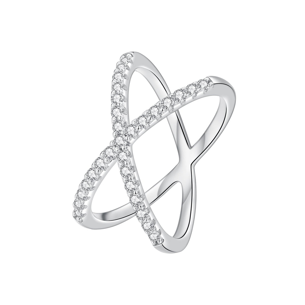 Sterling silver moissanite ring set, size 8, two pave bands with sparkle on Tampa Home & Garden Store