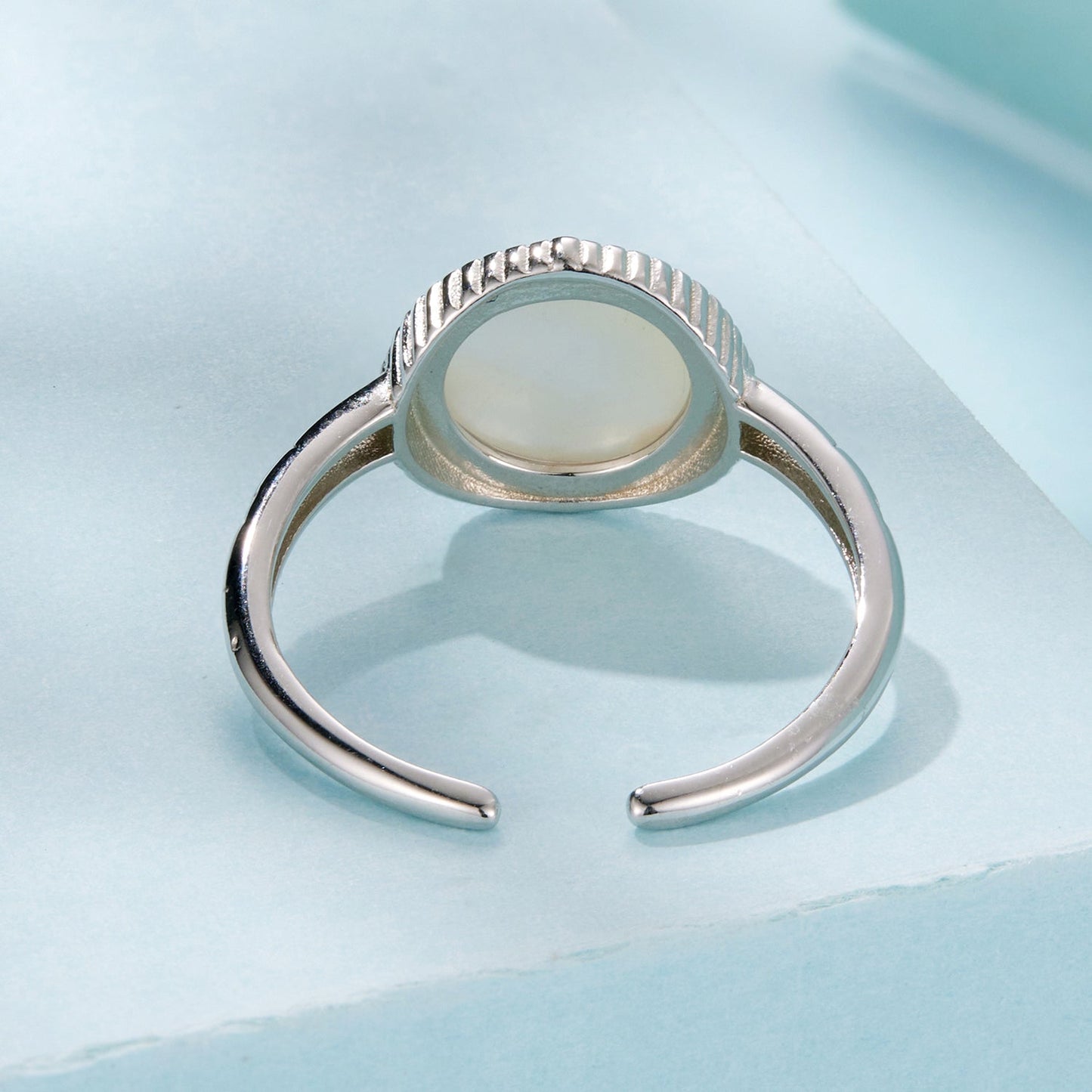 Ring 925 Sterling Silver white gold-plated nacre pendant ring Style E for women by Bids.com on Tampa Home & Garden Store