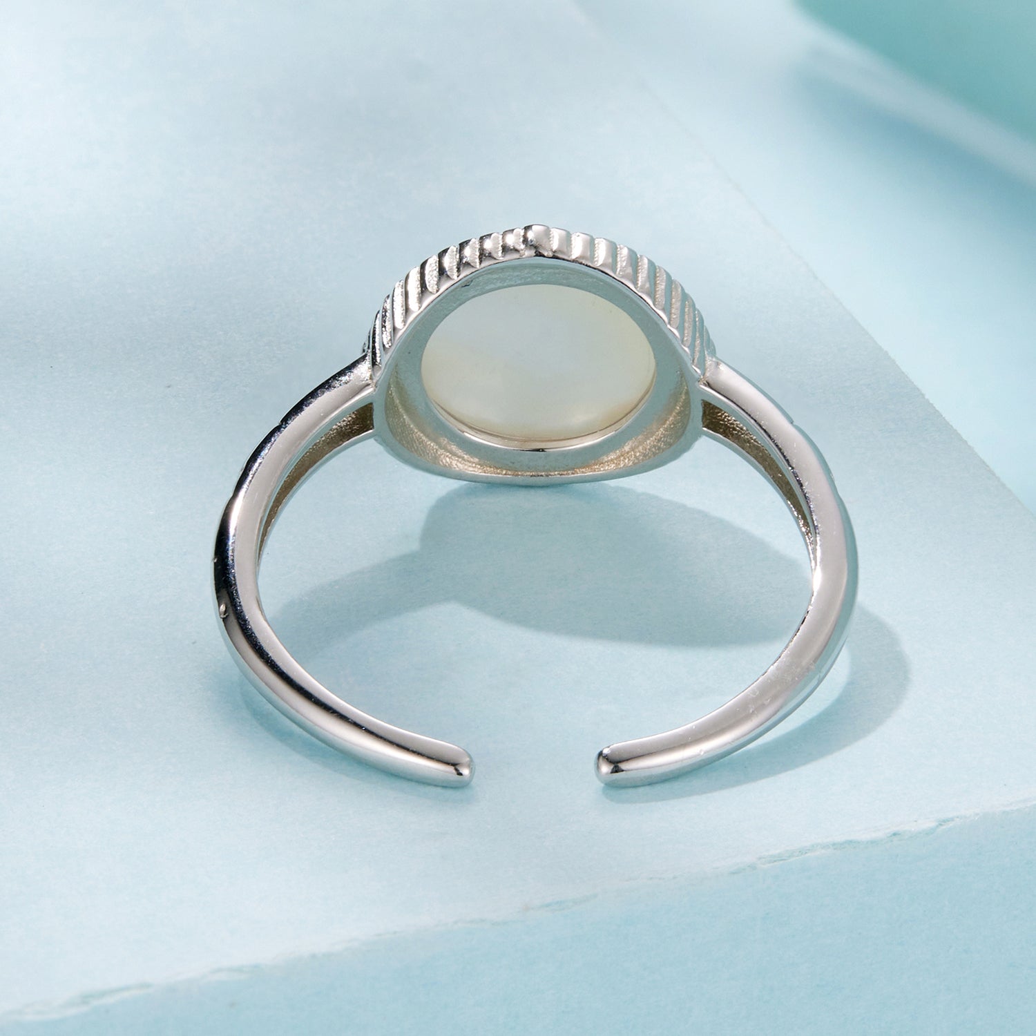 Ring 925 Sterling Silver white gold-plated nacre pendant ring Style E for women by Bids.com on Tampa Home & Garden Store