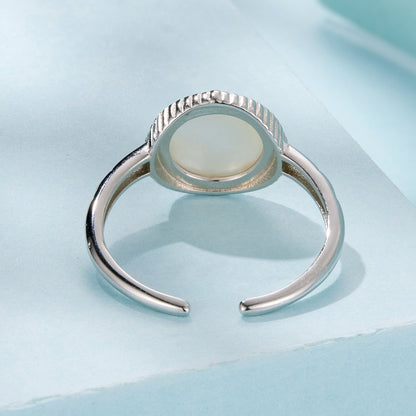Ring 925 Sterling Silver white gold-plated nacre pendant ring Style E for women by Bids.com on Tampa Home & Garden Store