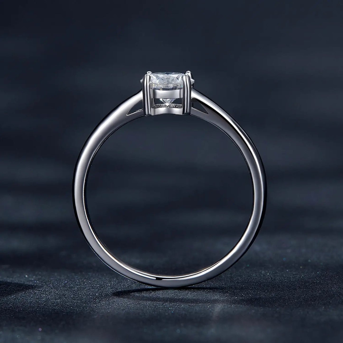 Ring by Bids.com, 925 sterling silver moissanite 0.6ct, cushion-cut stone, size 6 for women on Tampa Home & Garden Store