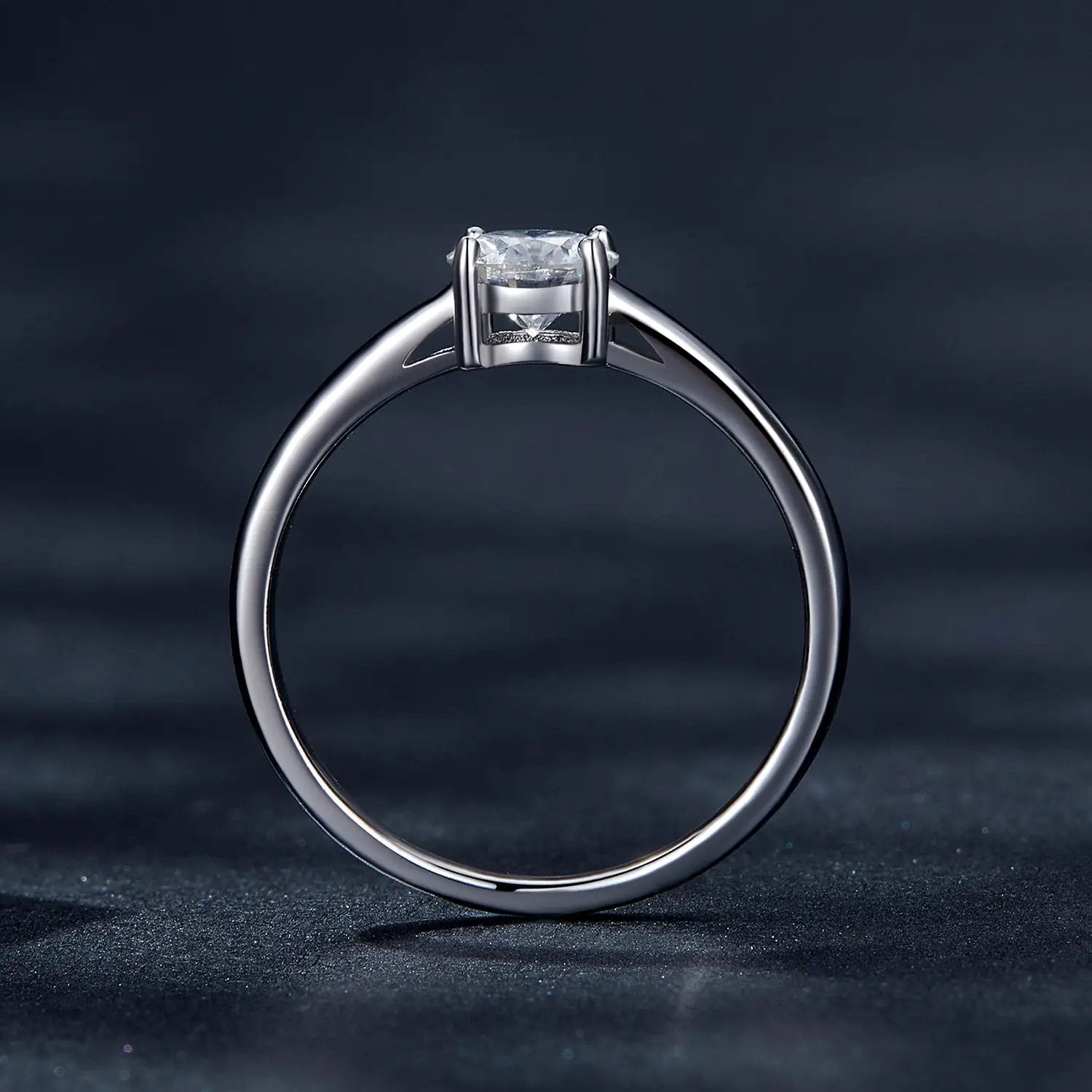 Ring by Bids.com, 925 sterling silver moissanite 0.6ct, cushion-cut stone, size 6 for women on Tampa Home & Garden Store