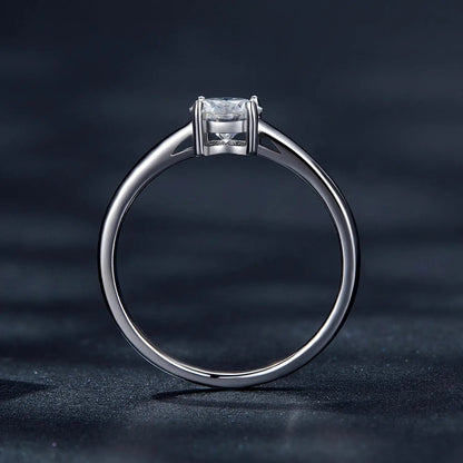 Ring by Bids.com, 925 sterling silver moissanite 0.6ct, cushion-cut stone, size 6 for women on Tampa Home & Garden Store