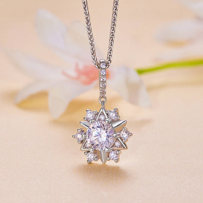 925 Silver Moissanite Necklace with Pavé Setting pendant Bids.com on 45cm platinum-plated chain on Tampa Home & Garden Store