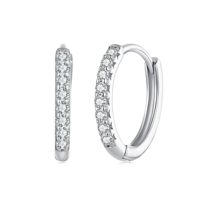Bids.com S925 sterling silver moissanite hoop earrings, 2.0mm stones for women on Tampa Home & Garden Store