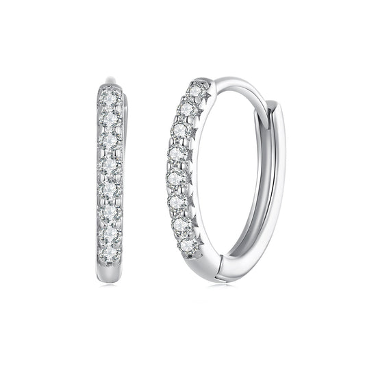 Bids.com S925 sterling silver moissanite hoop earrings, 2.0mm stones for women on Tampa Home & Garden Store
