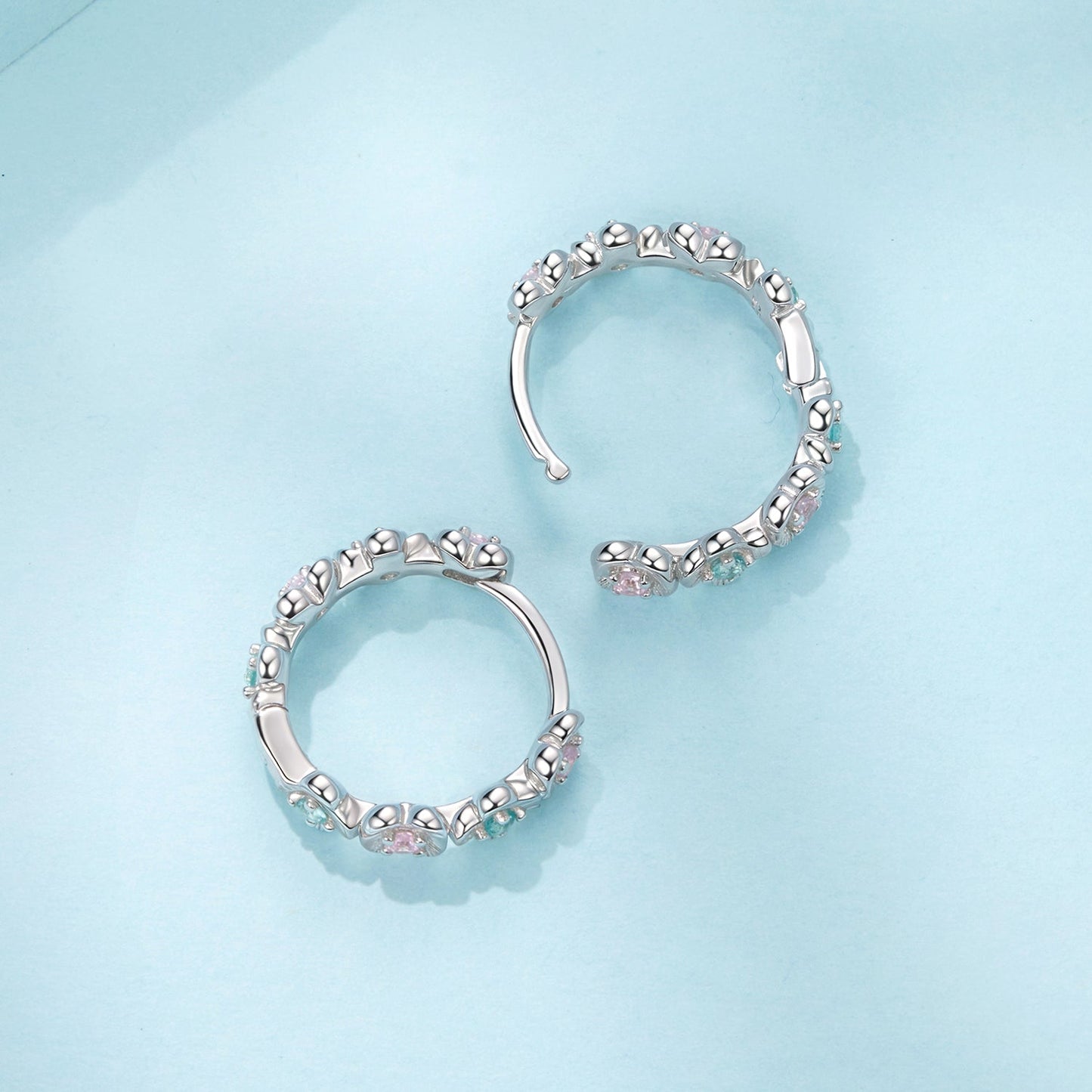 Pair of 925 sterling silver hoop earrings with CZ accents and white gold plating Bids.com on Tampa Home & Garden Store