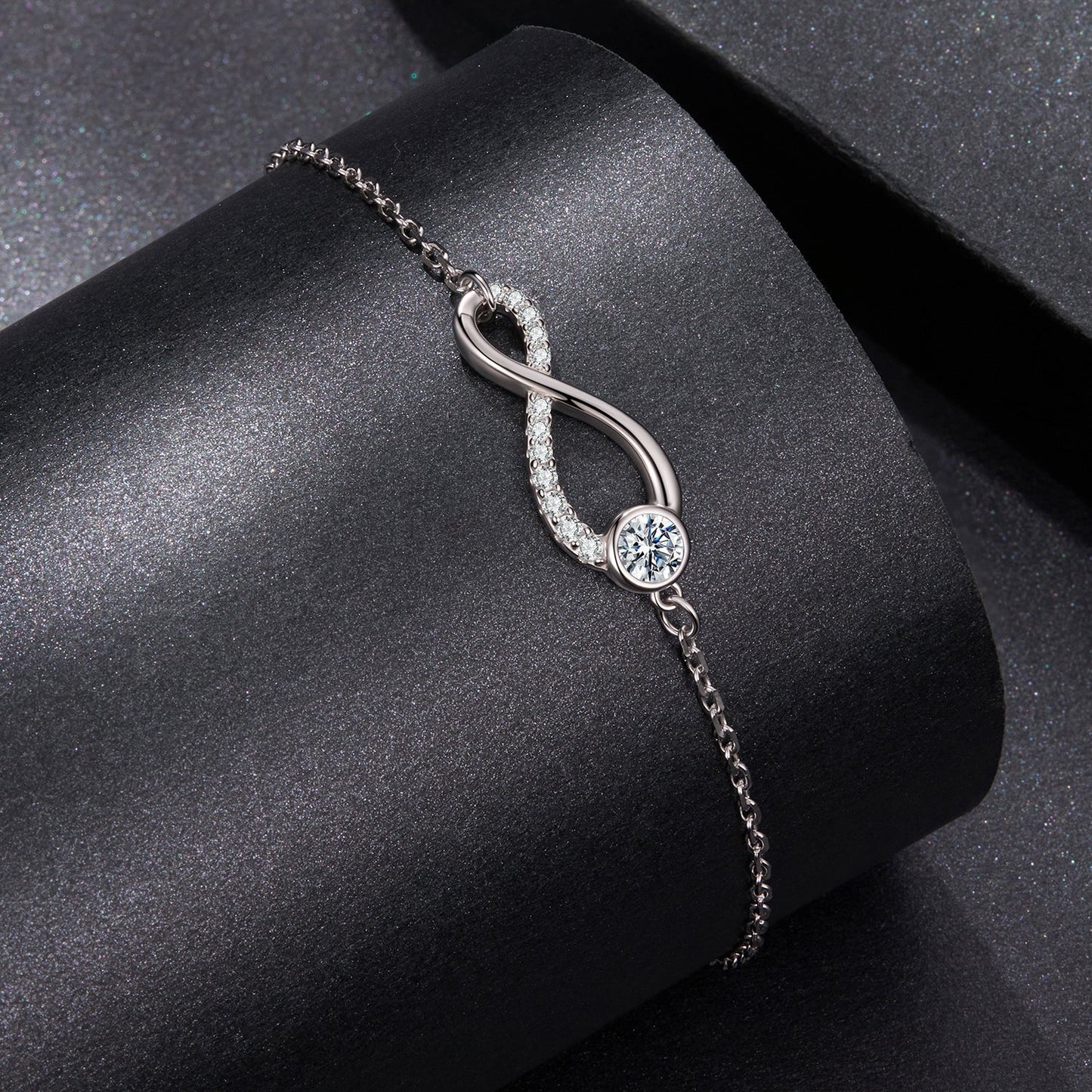 925 Sterling Silver Moissanite Pavé Bracelet for Women by Bids.com, white gold plated, 21cm on Tampa Home & Garden Store