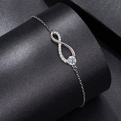 925 Sterling Silver Moissanite Pavé Bracelet for Women by Bids.com, white gold plated, 21cm on Tampa Home & Garden Store