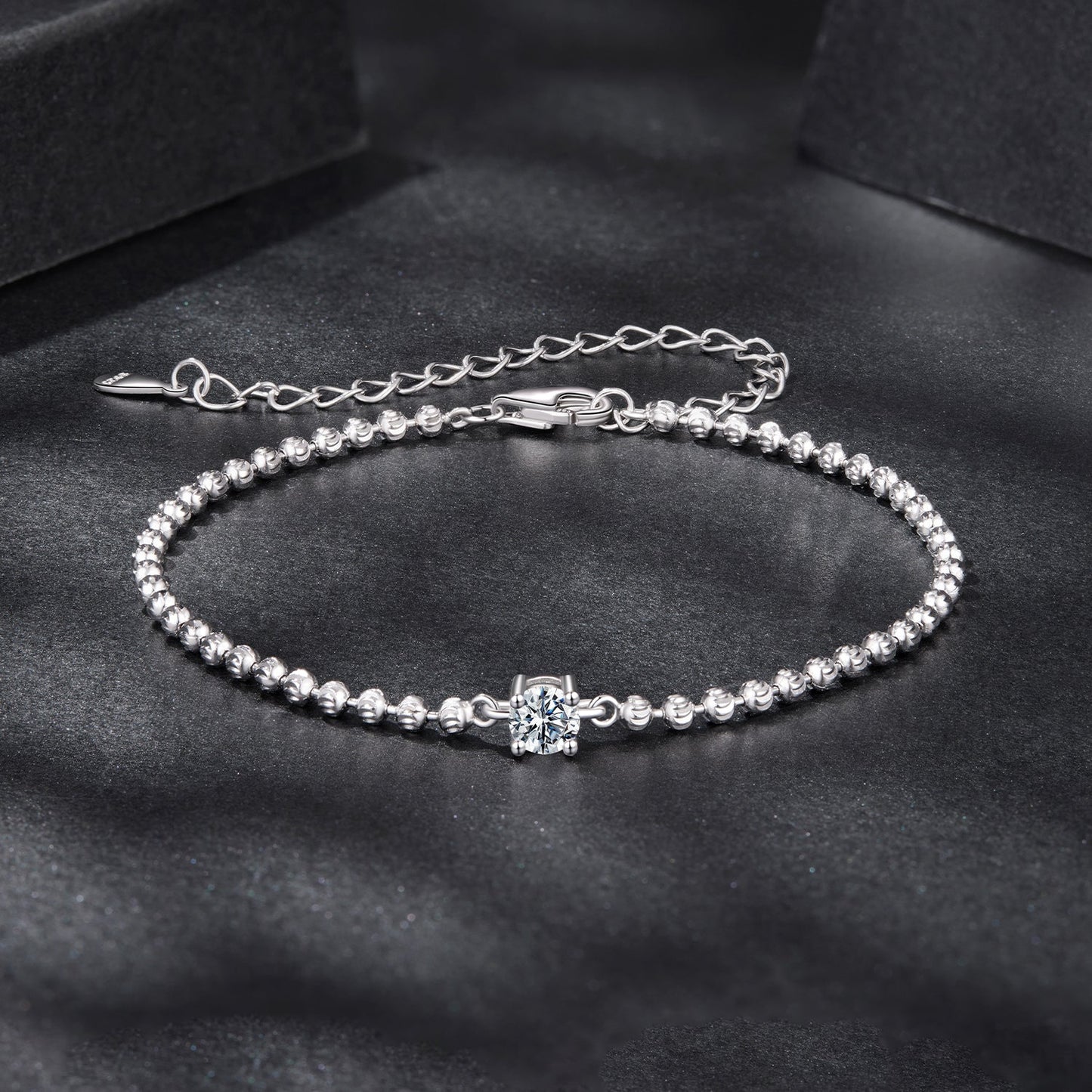 925 sterling silver moissanite bracelet with white gold plating, 15+6cm, for women on Tampa Home & Garden Store