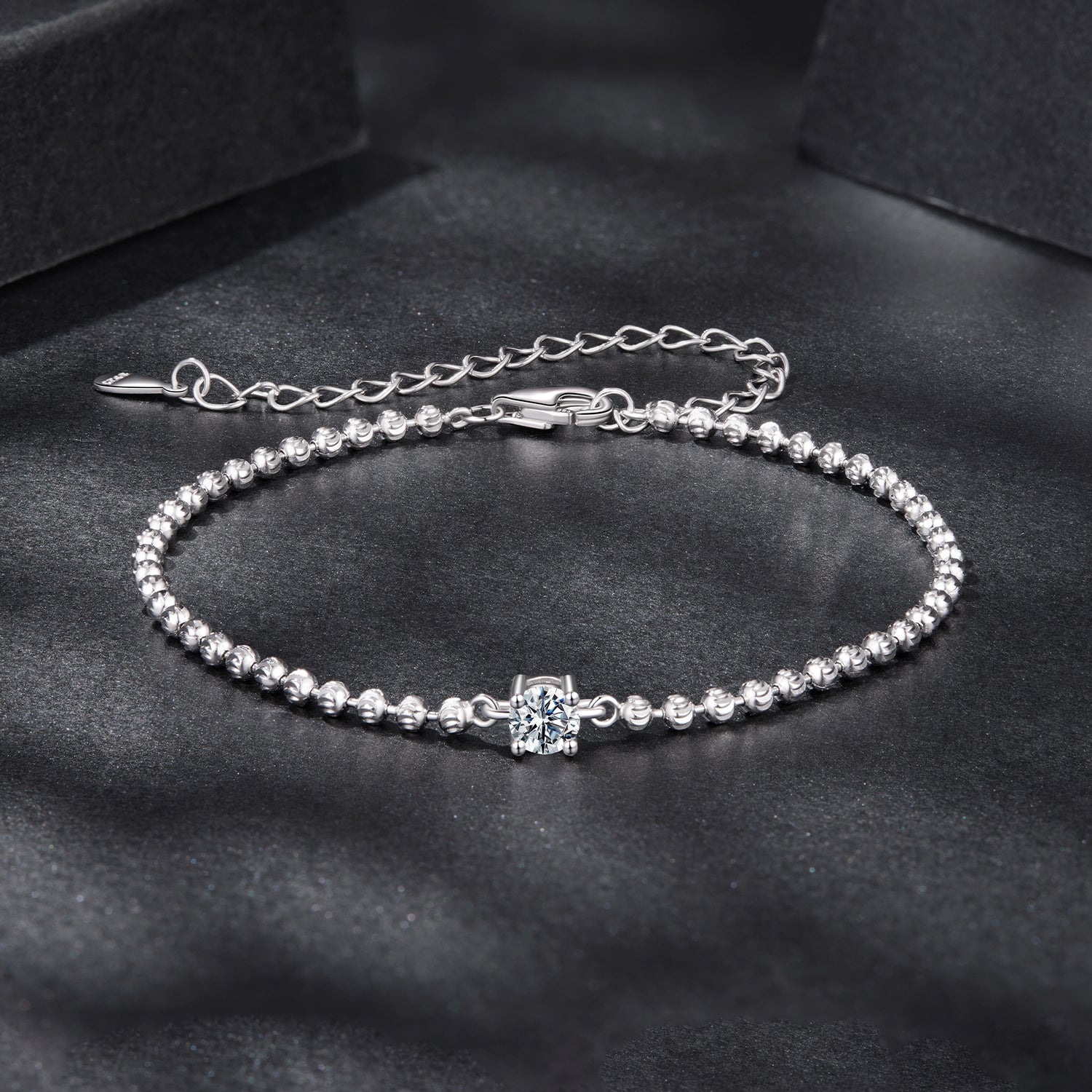 925 sterling silver moissanite bracelet with white gold plating, 15+6cm, for women on Tampa Home & Garden Store