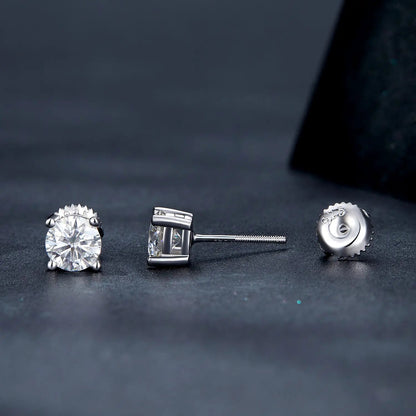 Pair of 925 sterling silver moissanite stud earrings, Style S, 0.5 cm, by Bids.com on Tampa Home & Garden Store
