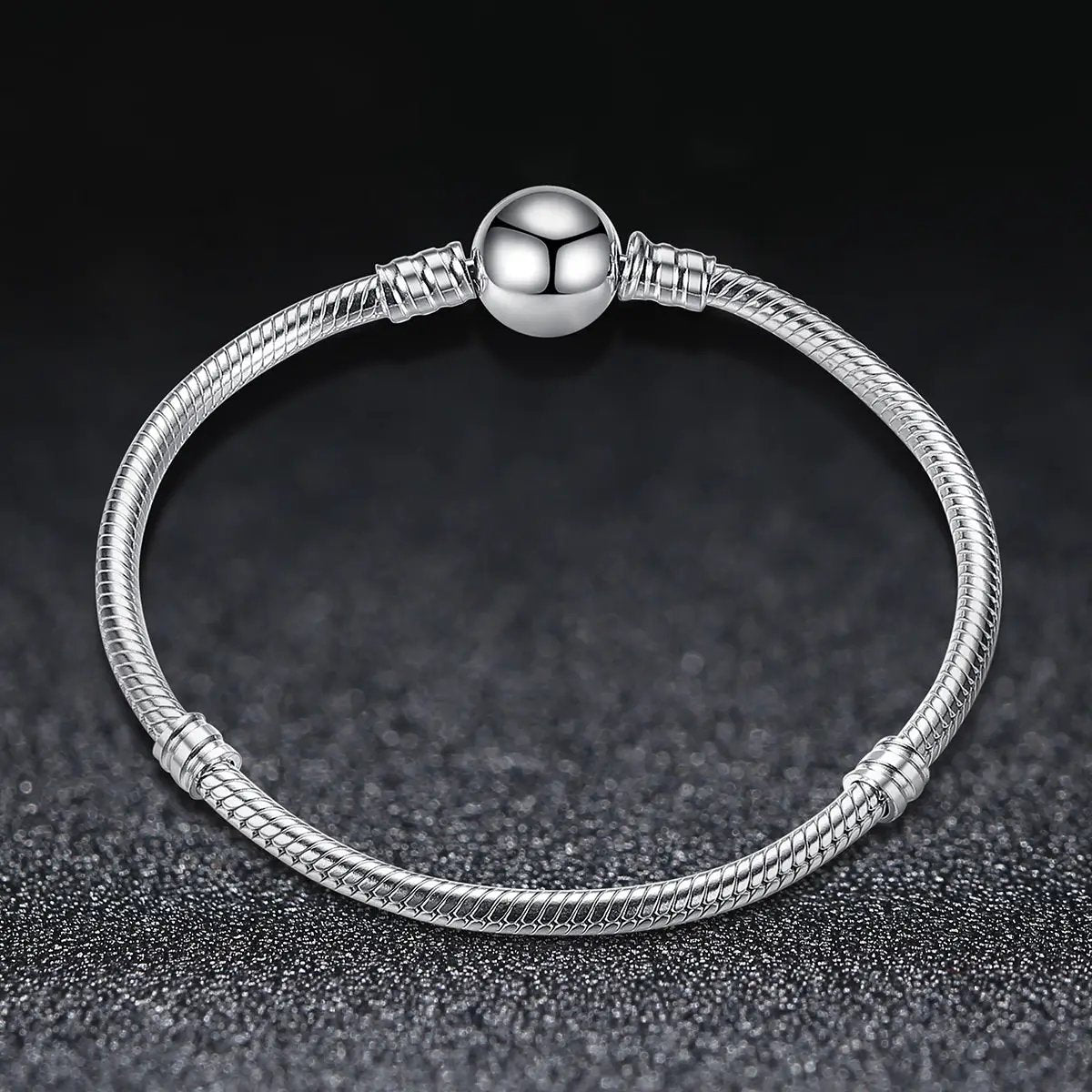 925 Sterling Silver 17cm bracelet with snake chain and ball bead; Bids.com on Tampa Home & Garden Store