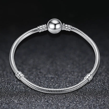 925 Sterling Silver 17cm bracelet with snake chain and ball bead; Bids.com on Tampa Home & Garden Store