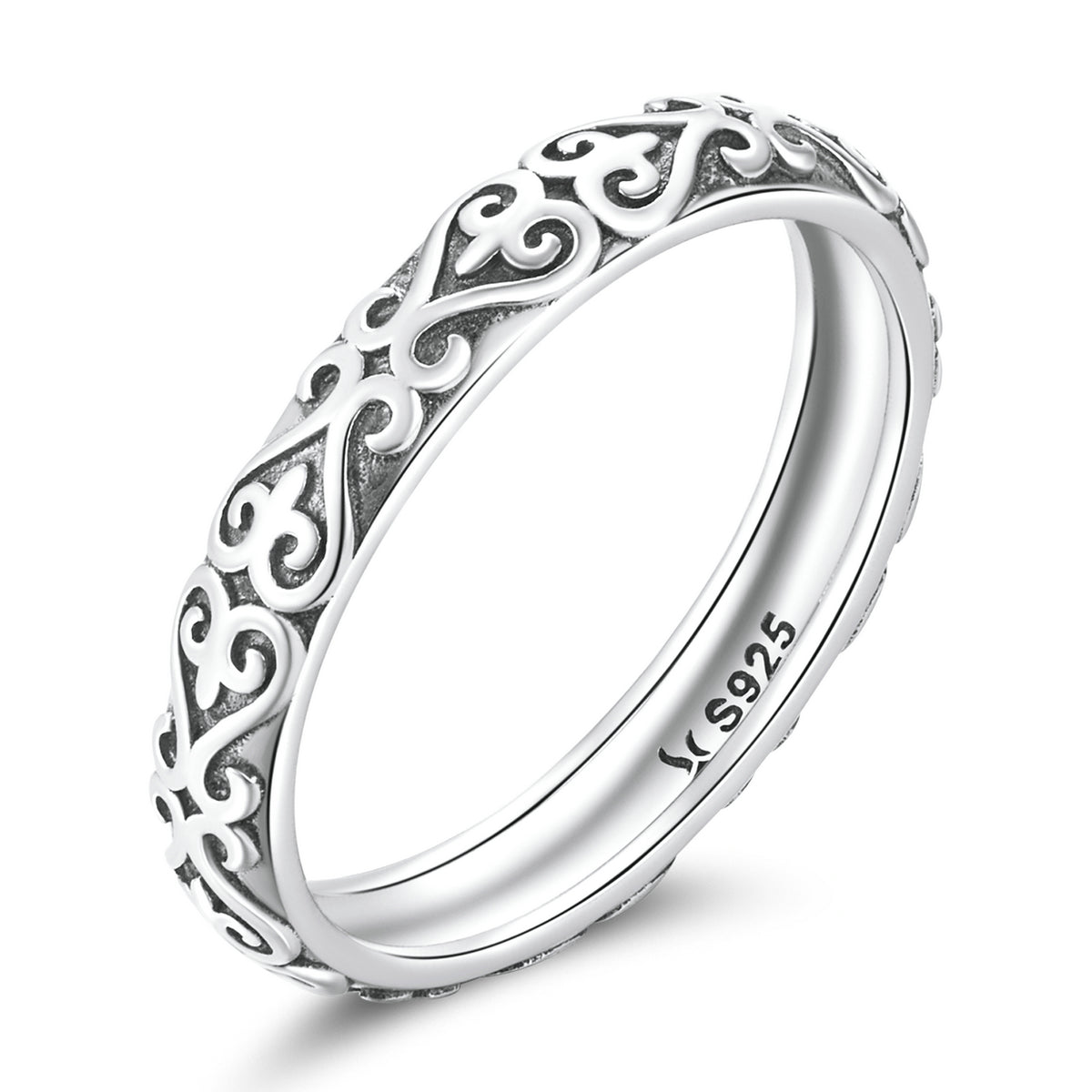 Ring 0.3cm wide oxidized silver with ornate filigree band, size 6, Bids.com on Tampa Home & Garden Store