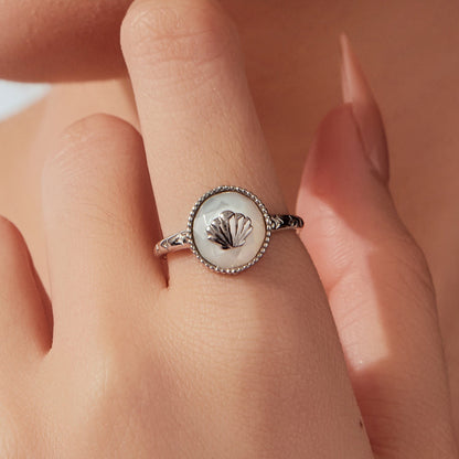 Ring 925 silver white gold plated nacre pendant with shell motif Style E Bids.com on Tampa Home & Garden Store