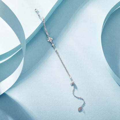 Bracelet by Bids.com: 925 sterling silver with moissanite and natural pearls, adjustable on Tampa Home & Garden Store