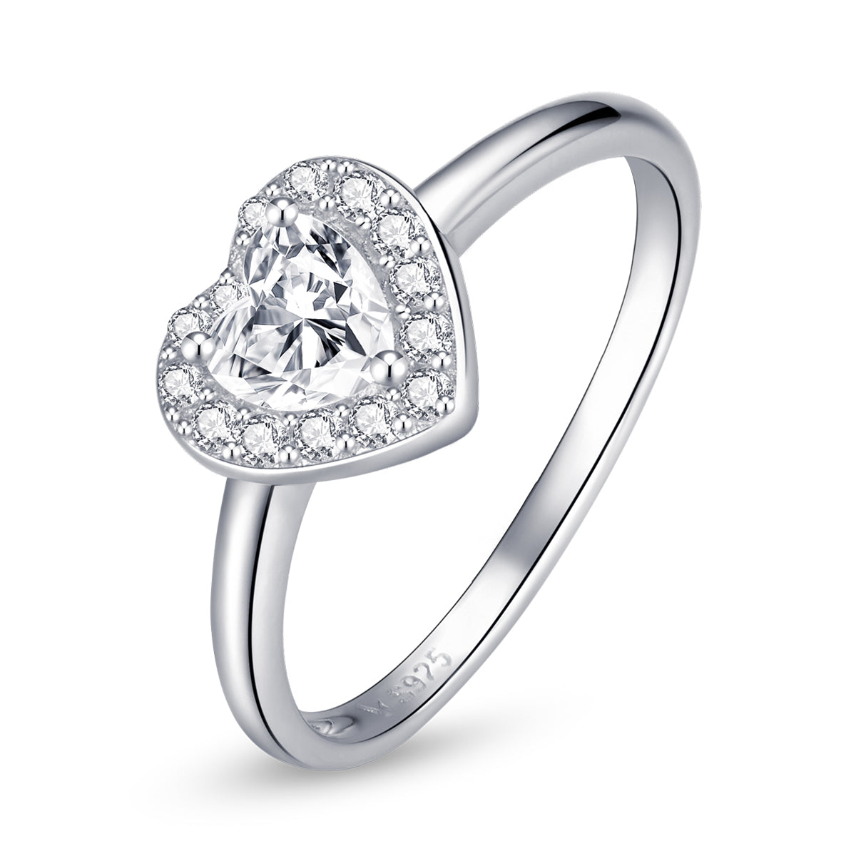 925 Sterling Silver Love CZ Ring size 6.0 for Women with heart halo and central CZ, Bids.com on Tampa Home & Garden Store