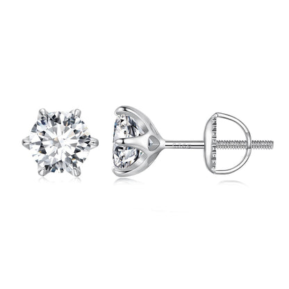 Earrings S925 sterling silver moissanite stud 2.00ct, brand Bids.com, screw-back on Tampa Home & Garden Store