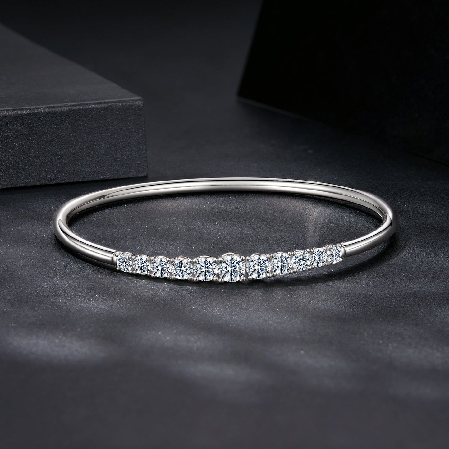 Bracelet 925 Sterling Silver & Moissanite White Gold Plated with 0.5cm stones for women on Tampa Home & Garden Store