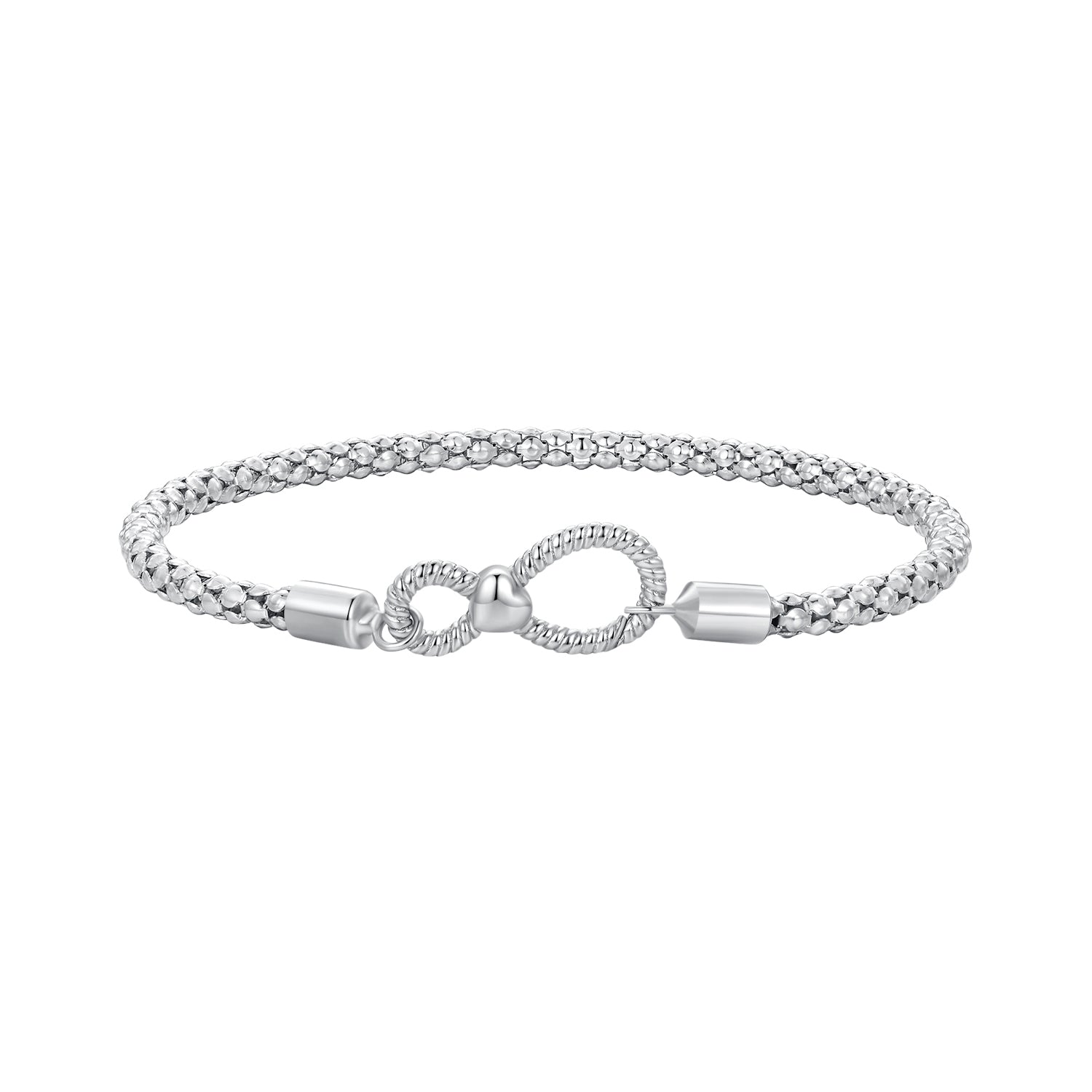 Bracelet 925 Sterling Silver Infinity Love for Women, beaded chain, size 17, by Bids.com on Tampa Home & Garden Store