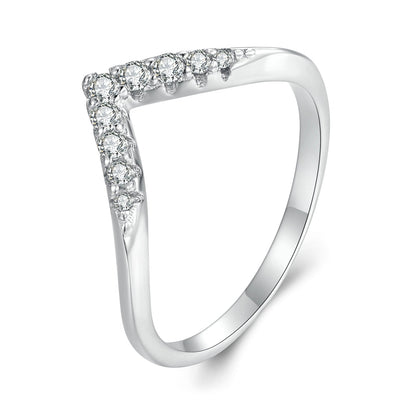 S925 sterling silver moissanite ring for women with a row of 1.7mm stones along the top band size 6 by Bids.com on Tampa Home & Garden Store