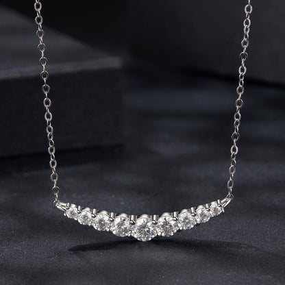 925 Sterling Silver Moissanite Necklace with white gold plating, 38+5cm length by Bids.com on Tampa Home & Garden Store
