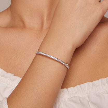 Bracelet 925 Silver & Platinum Pavé CZ, 17 mm size for women, Bids.com on Tampa Home & Garden Store