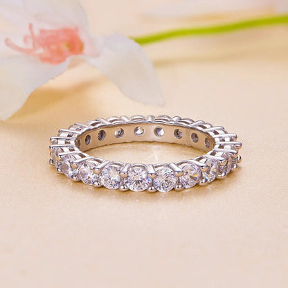 925 sterling silver moissanite ring for women, size 6, with round stones, inner 925 stamp on Tampa Home & Garden Store