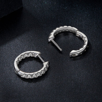 Sterling silver moissanite hoop earrings, 0.023ct, by Bids.com, pair on Tampa Home & Garden Store