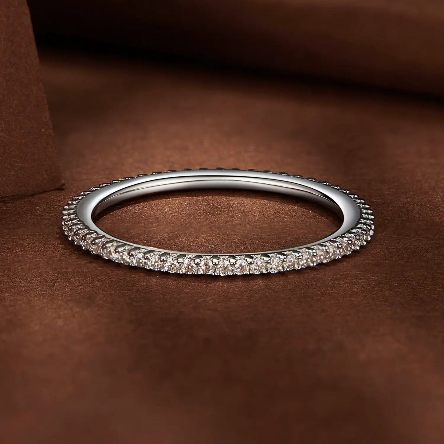 925 Sterling Silver Moissanite ring 0.005ct 1.4mm size 6 with pave band by Bids.com on Tampa Home & Garden Store