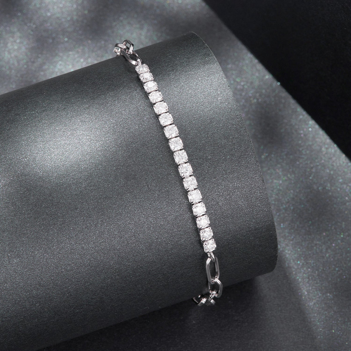 Bracelet 925 sterling silver moissanite 21cm for women by Bids.com on Tampa Home & Garden Store