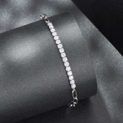 Bracelet 925 sterling silver moissanite 21cm for women by Bids.com on Tampa Home & Garden Store