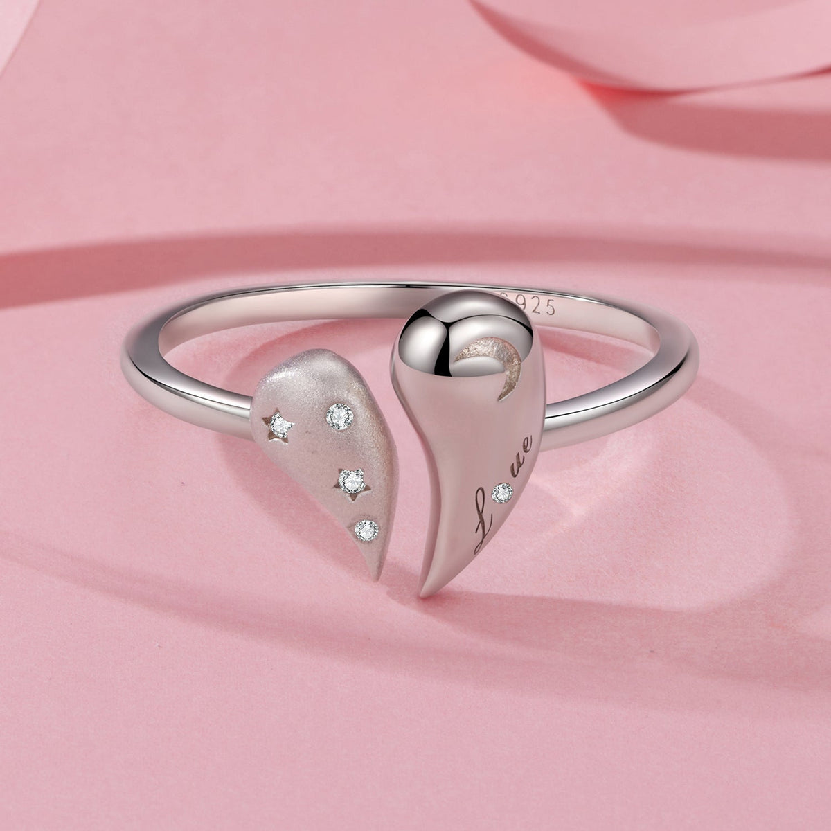 Ring by Bids.com: 925 sterling silver with white gold plated CZ pendant, pink ends on Tampa Home & Garden Store
