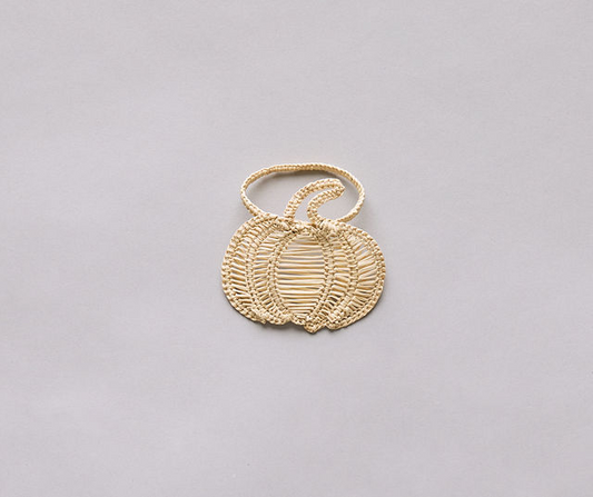 Pumpkin Napkin Ring – Handmade Halloween Table Decor – Black Woven Boho Napkin Holder – Spooky Fall Party Accent – Hostess Gift Idea