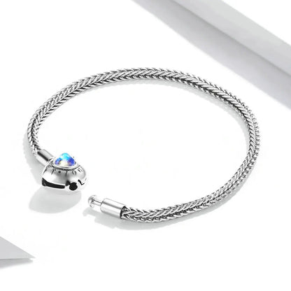 Bracelet 925 Sterling Silver Moonstone 17cm Women by Bids.com with braided chain cabochon on Tampa Home & Garden Store