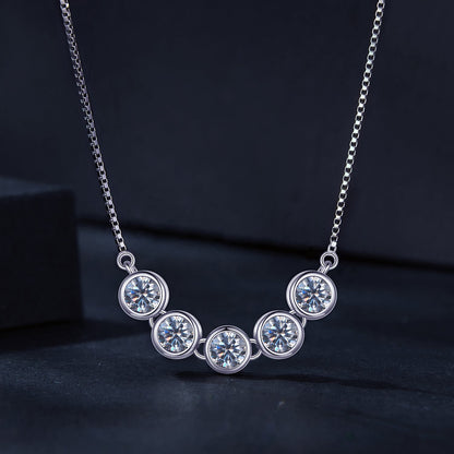 Necklace 925 Sterling Silver moissanite with 4mm stones, platinum plated, by Bids.com on Tampa Home & Garden Store
