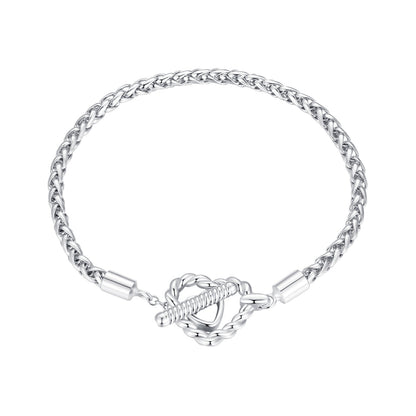 Bracelet 3.0mm silver-plated platinum chain with toggle clasp, size 17 for women, Bids.com on Tampa Home & Garden Store