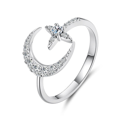 2-ring pavé moissanite ring set, silver white-gold plated, size E, Bids.com on Tampa Home & Garden Store