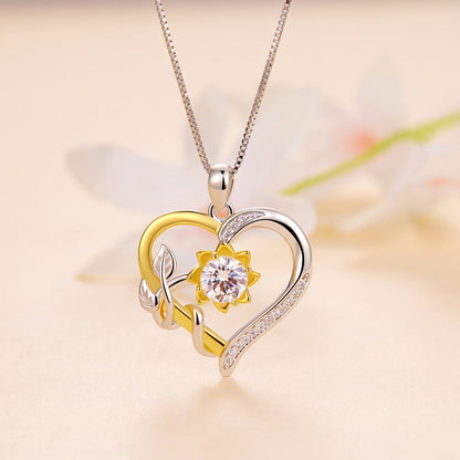 Necklace by Bids.com 925 Sterling Silver Plated Gold Moissanite with pavé heart pendant on Tampa Home & Garden Store