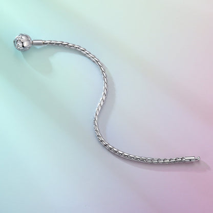Bracelet 925 Sterling Silver White Gold Plated with CZ pendant, twisted rope chain on Tampa Home & Garden Store