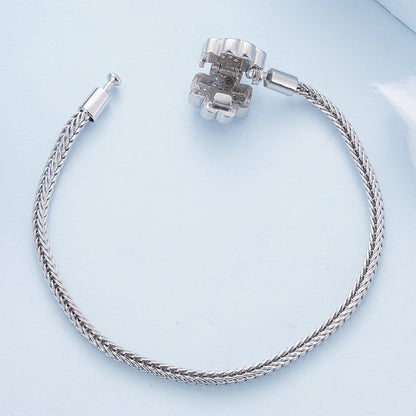Bracelet 925 Sterling Silver Plated Platinum with 3mm Rope chain for Women on Tampa Home & Garden Store