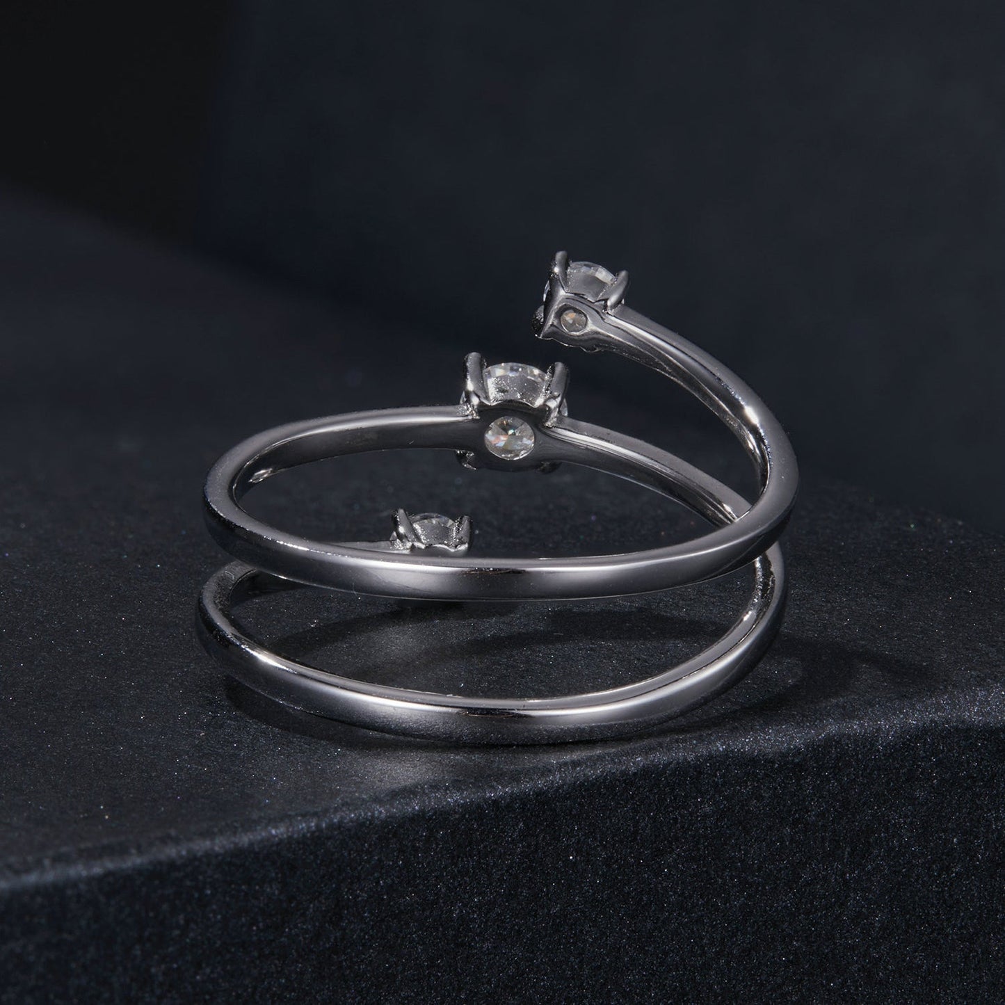 Two 925 Sterling Silver Moissanite Rings for Women by Bids.com, 3mm center stones on Tampa Home & Garden Store