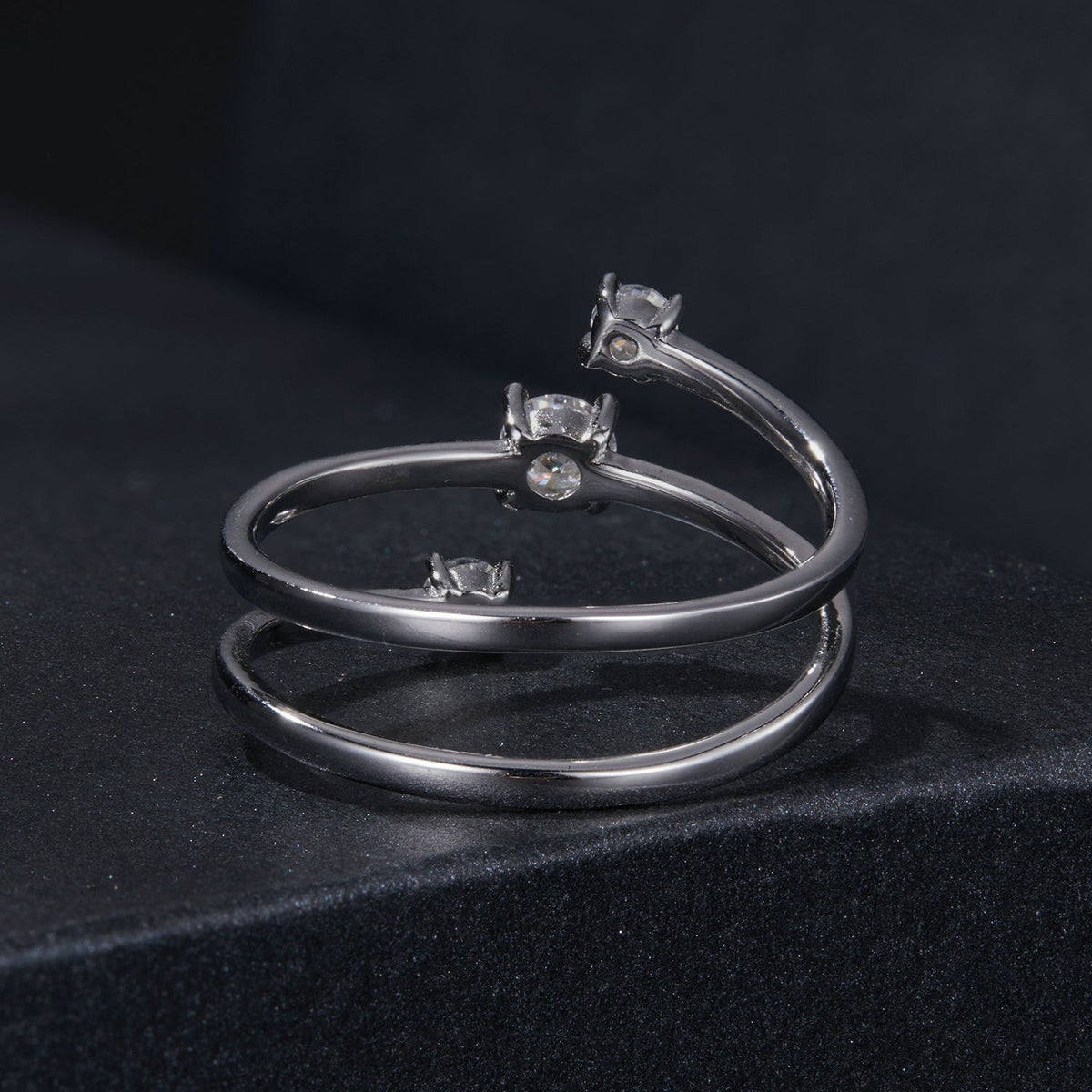 Two 925 Sterling Silver Moissanite Rings for Women by Bids.com, 3mm center stones on Tampa Home & Garden Store