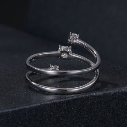 Two 925 Sterling Silver Moissanite Rings for Women by Bids.com, 3mm center stones on Tampa Home & Garden Store