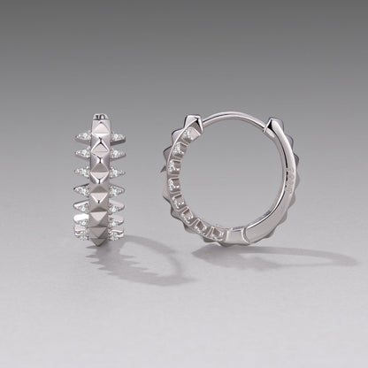 Pave CZ hoop earrings 1.6cm, white gold plated 925 sterling silver by Bids.com on Tampa Home & Garden Store