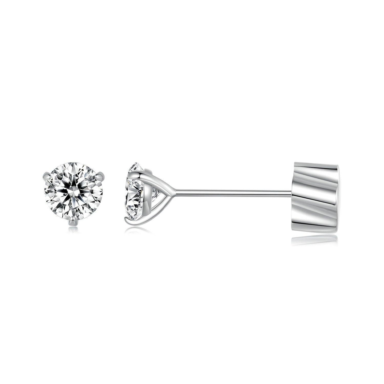 925 Sterling Silver Moissanite stud earring, 0.7 cm, white gold plated for women on Tampa Home & Garden Store