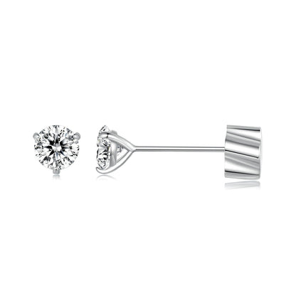 925 Sterling Silver Moissanite stud earring, 0.7 cm, white gold plated for women on Tampa Home & Garden Store