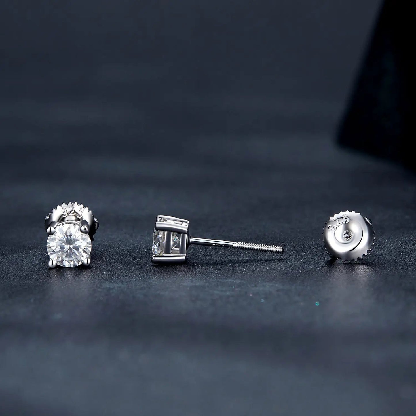 Earrings 925 sterling silver moissanite studs round 0.5cm style S for women Bids.com on Tampa Home & Garden Store